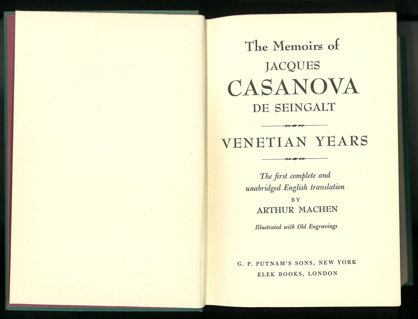 The Memoirs of Jacques Casanova de Seingalt - Venetian Years - The Bookstore