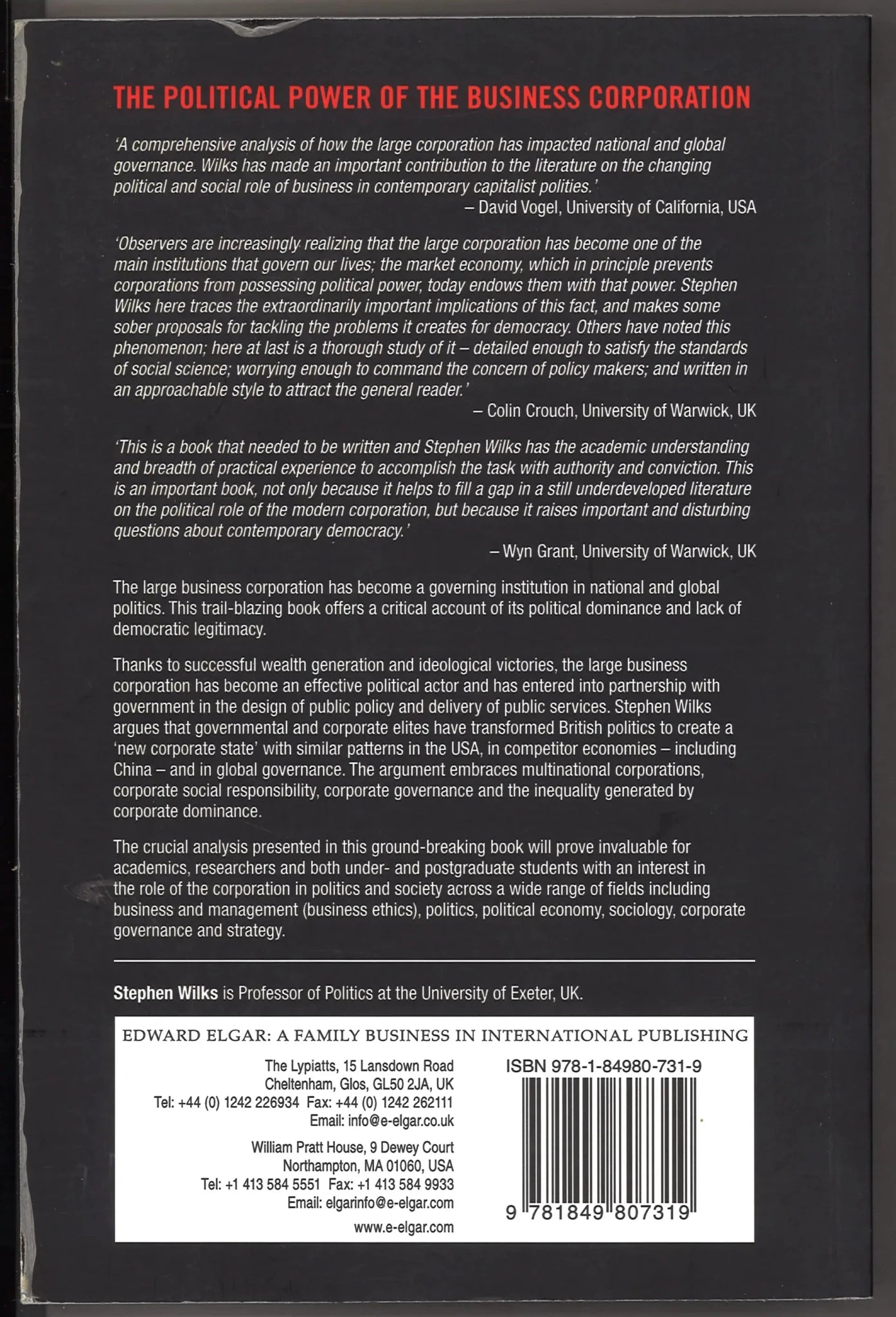 The Political Power of the Business Corporation - The Bookstore
