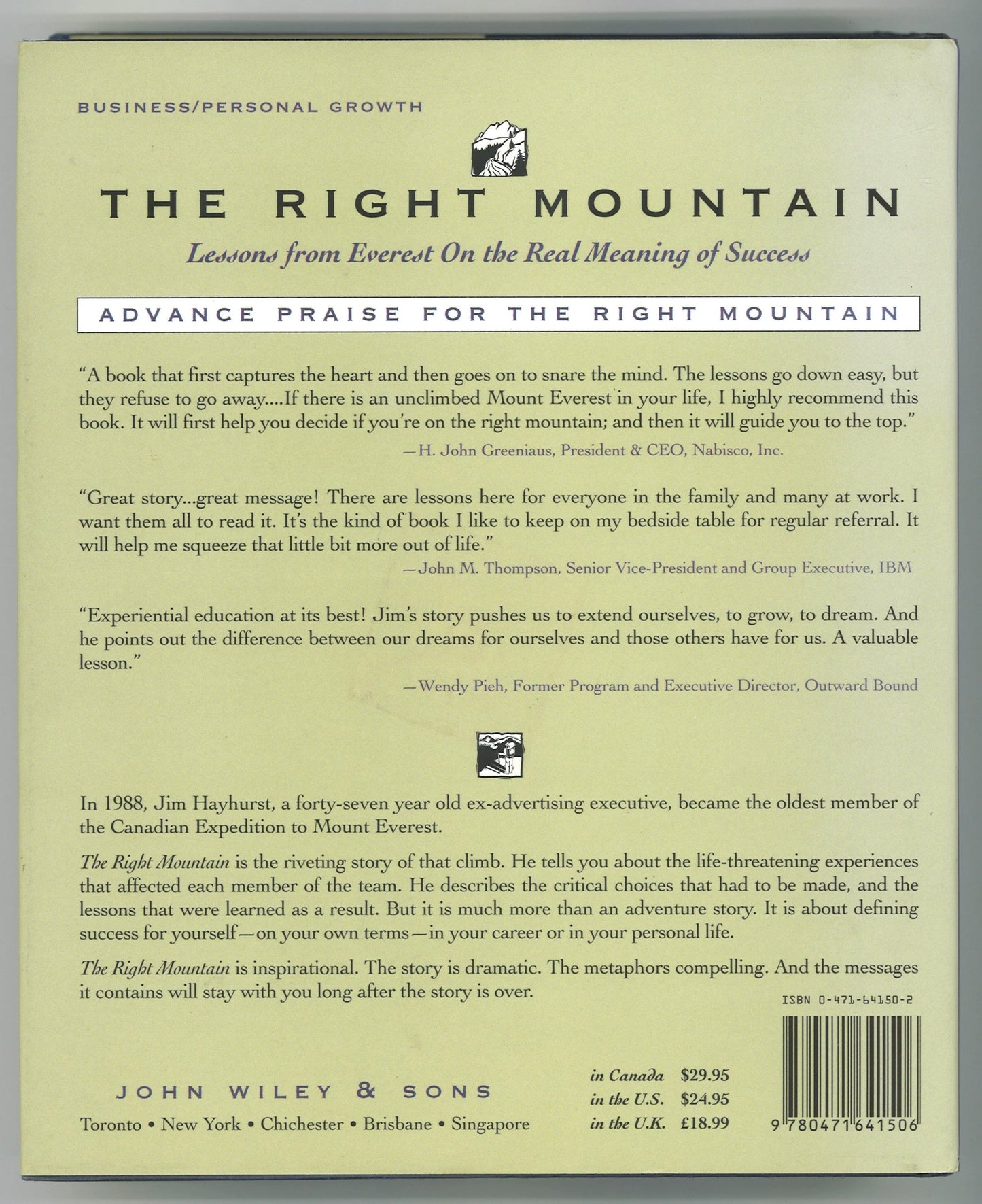 The Right Mountain: Lessons From Everest On the Real Meaning of Success - The Bookstore