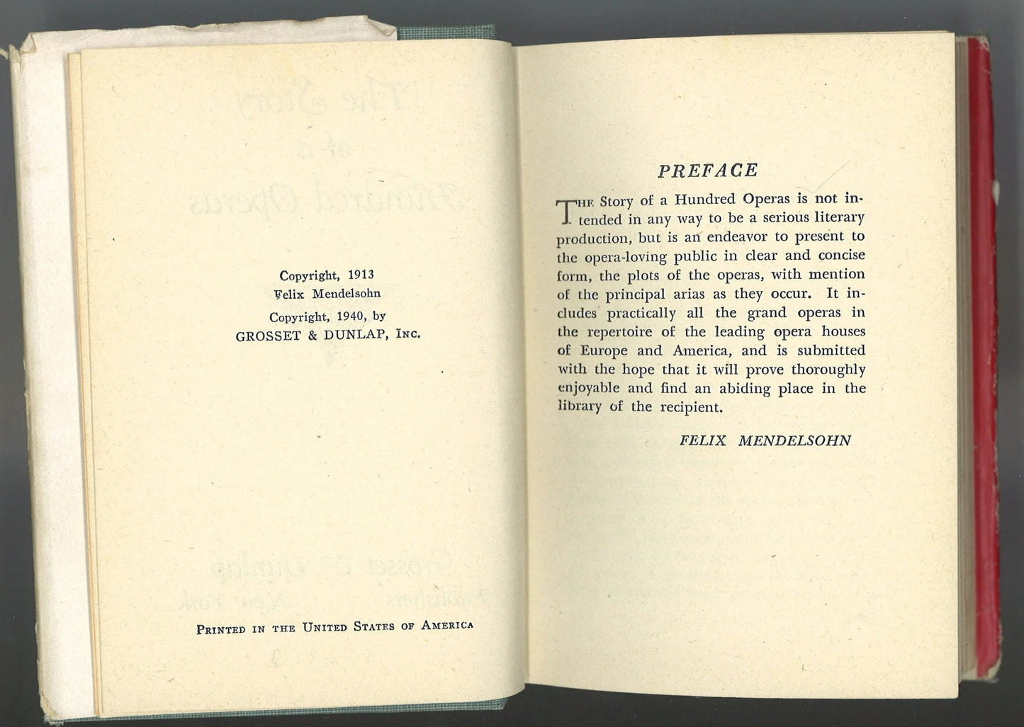 The Story of A Hundred Operas Felix Mendelsohn