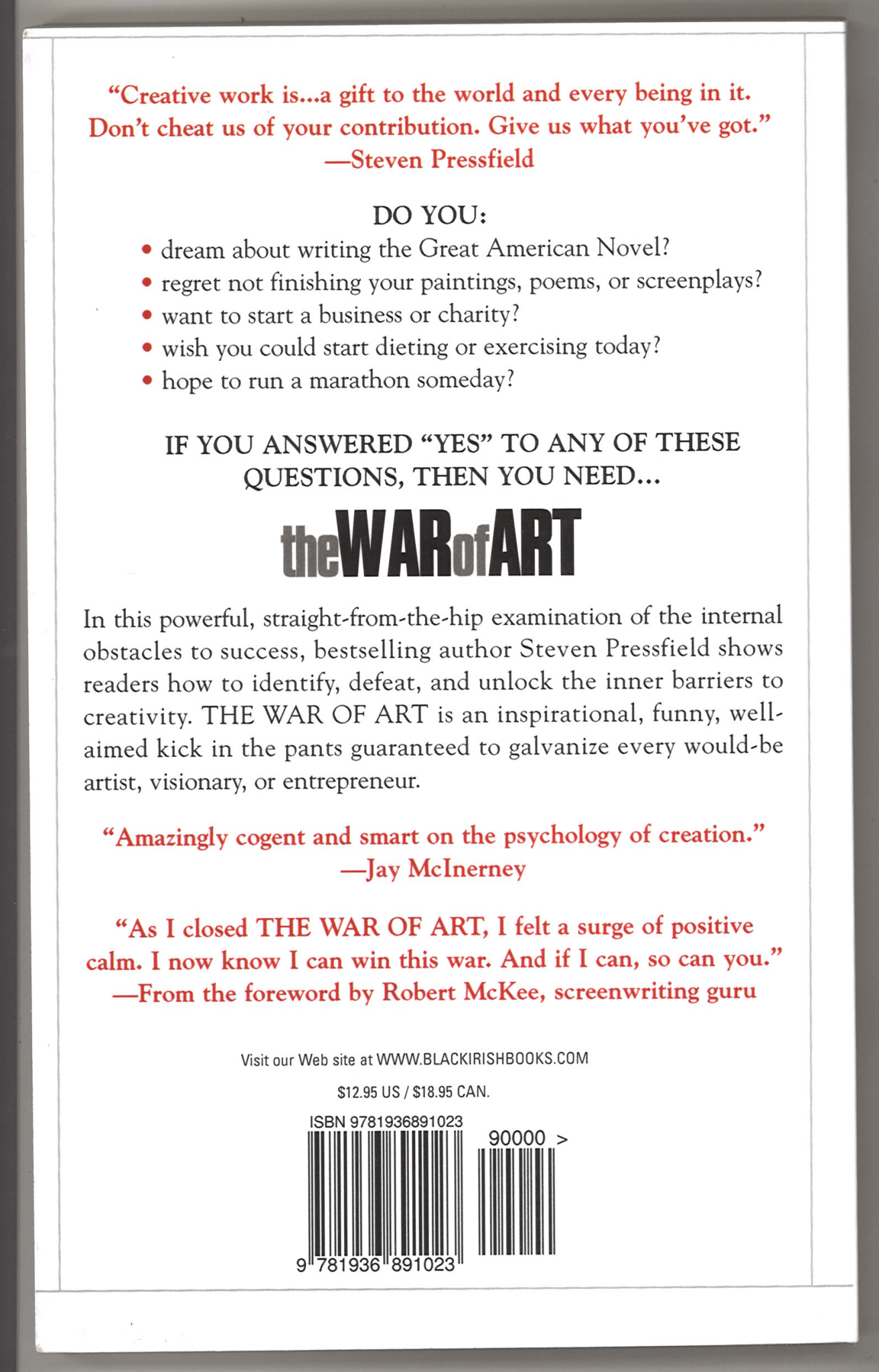 The War of Art: Break Through the Blocks and Win Your Inner Creative Battles - The Bookstore