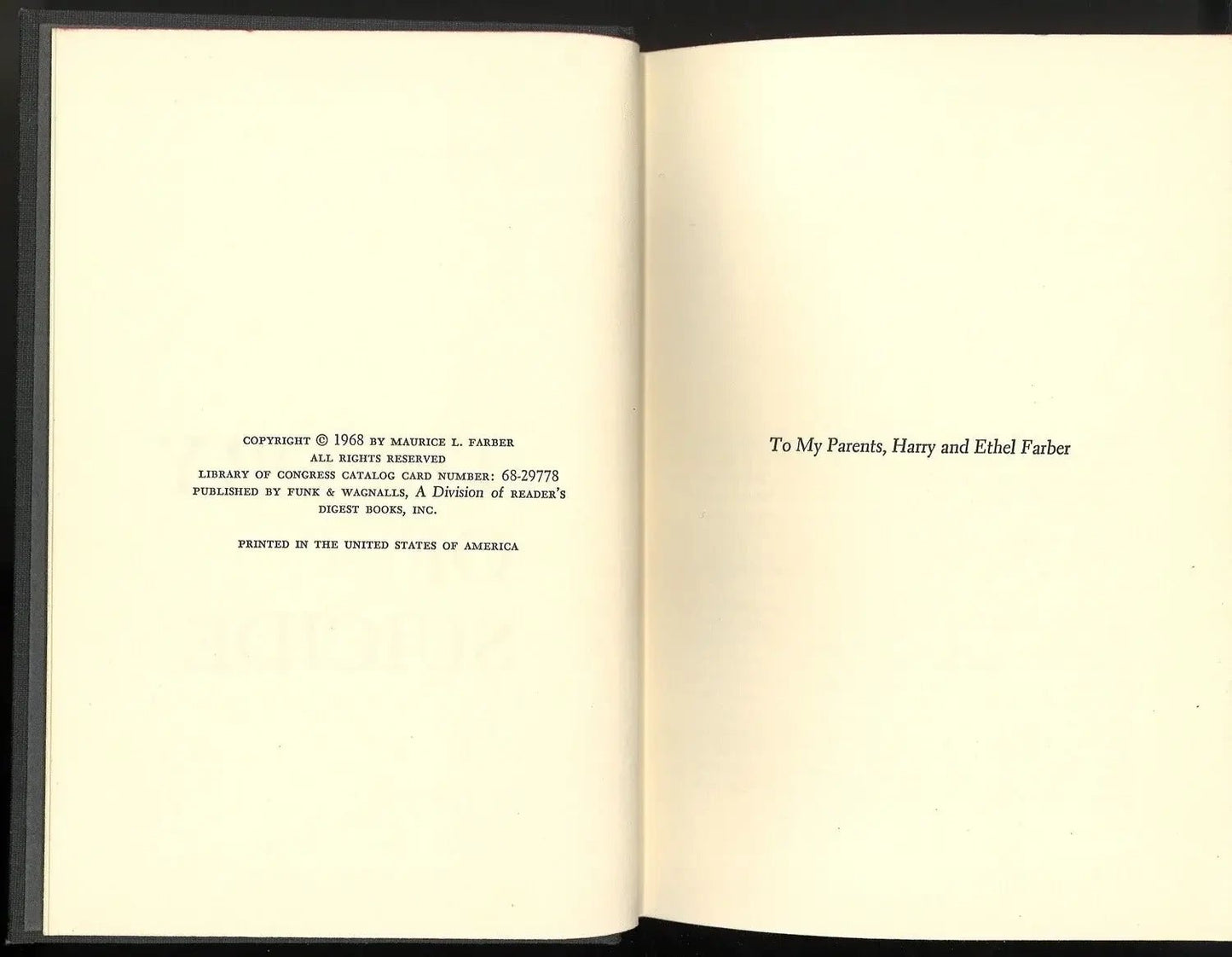 Theory of Suicide by Maurice L. Farber My Store