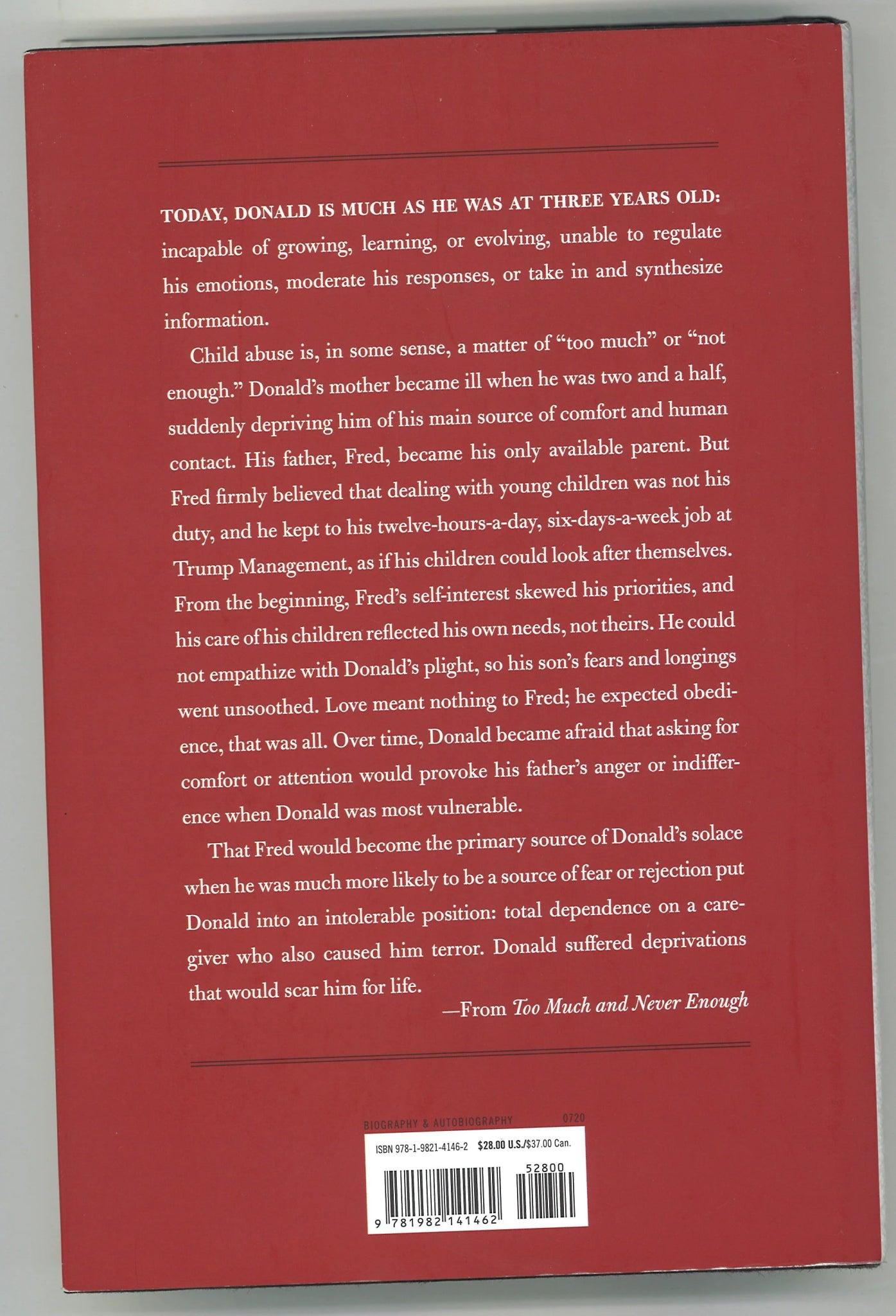 Too Much and Never Enough: How My Family Created The World's Most Dangerous Man - The Bookstore