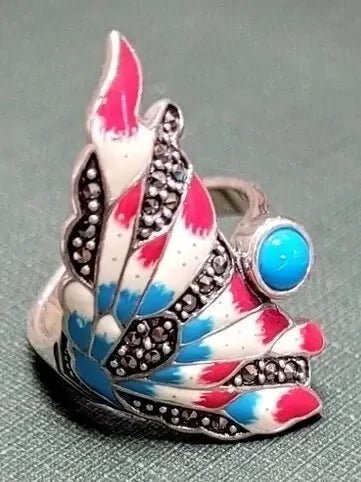 Turquoise Enamel Angel Fish Ring My Store