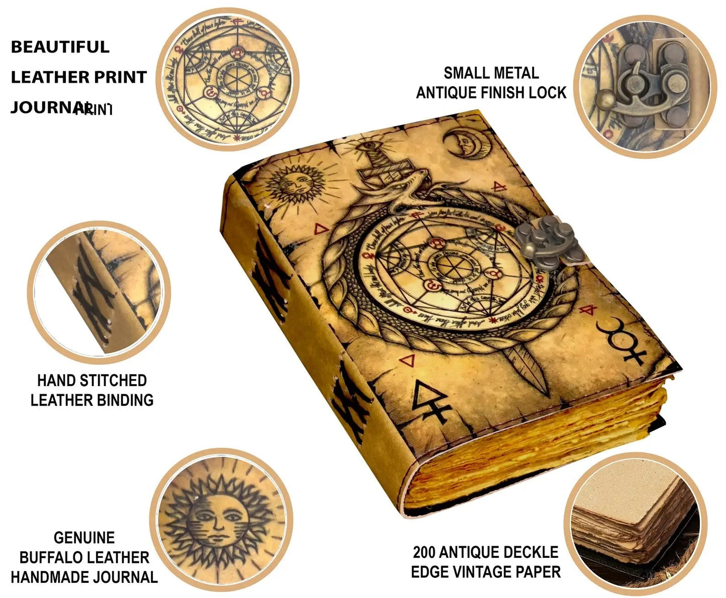 Vintage Leather Journal with Compass Print R K Handicrafts and Exporters