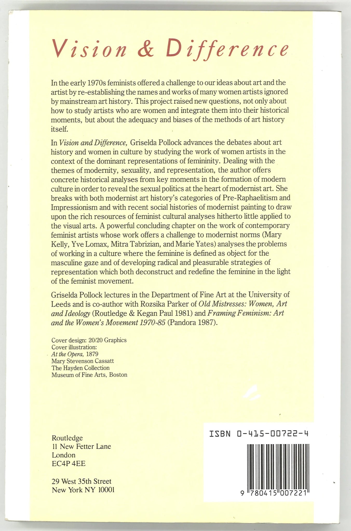 Vision and Difference: Femininity, Feminism and Histories of Art - The Bookstore