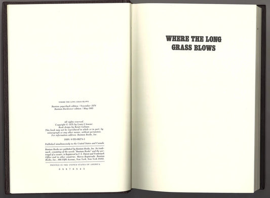 Where the Long Grass Blows – 1985 Bantam Leatherette Hardcover - The Bookstore