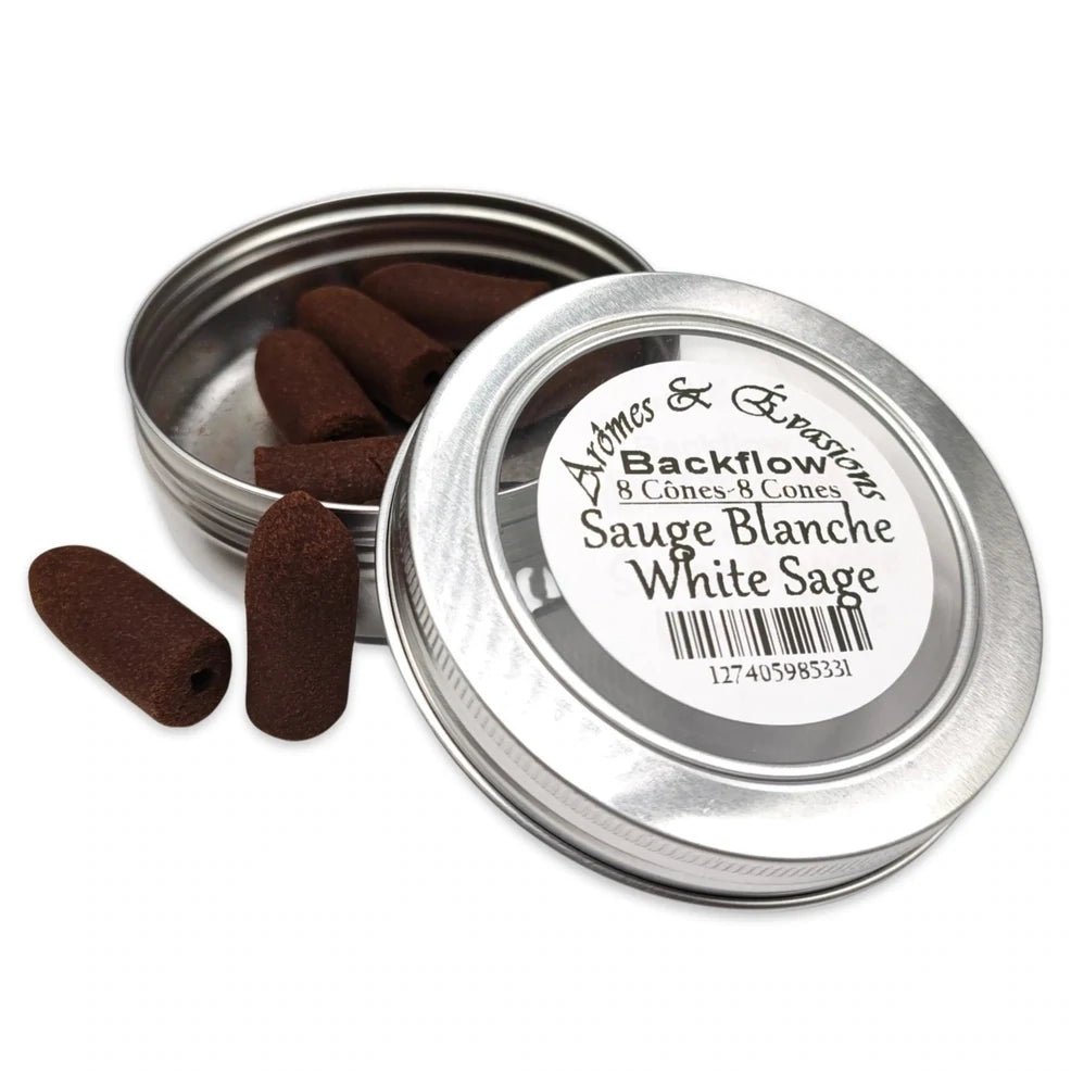 White Sage Backflow Incense Cones -8 Cones The Bookstore 1