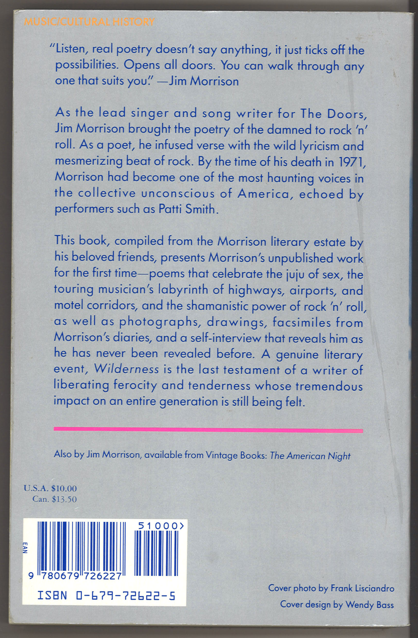 Wilderness: The Lost Writings of Jim Morrison, Volume 1