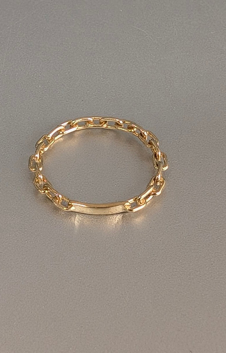 10K Yellow Gold Anchor Chain Link Ring House of Jewelry