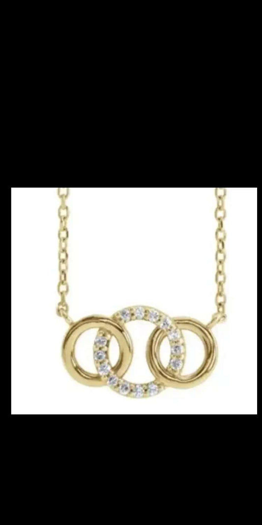 Gold Interlocking Circle Necklace