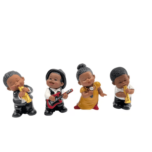 4-Piece Jazz Band Musician Statue Set - The Bookstore