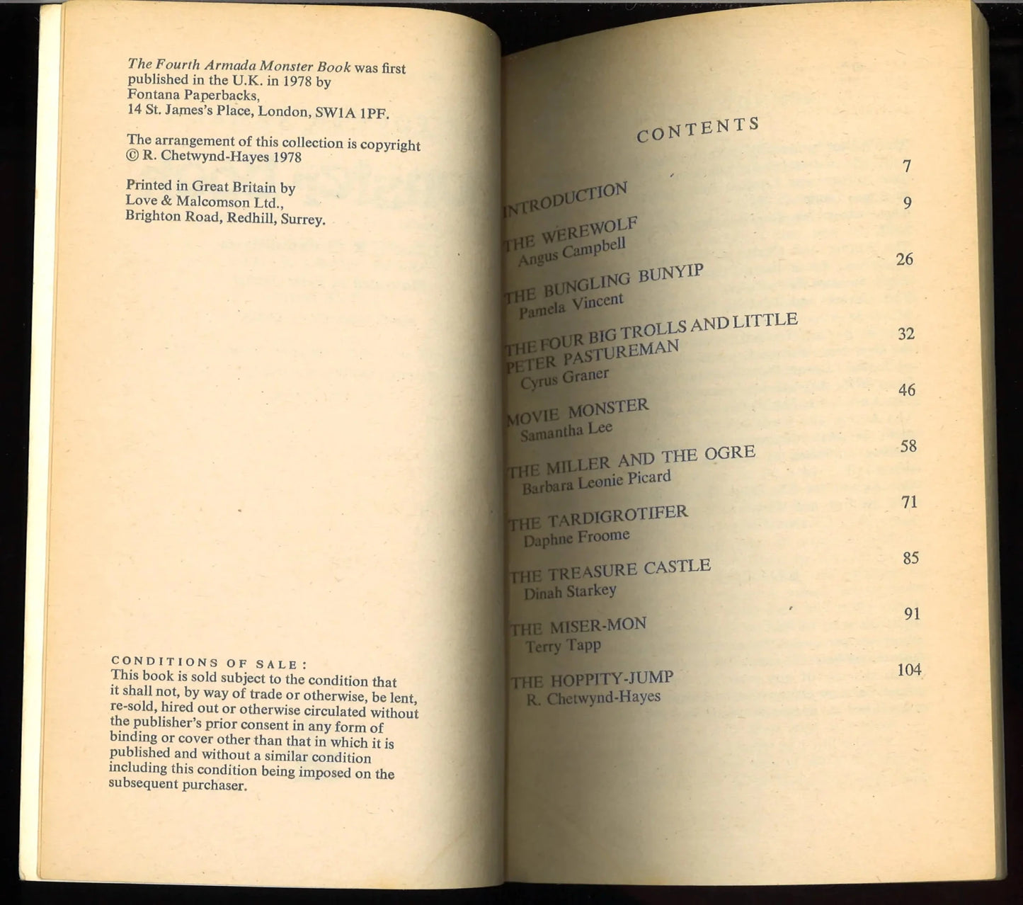 4th Armada Monster Book - 1978 First UK Edition - The Bookstore