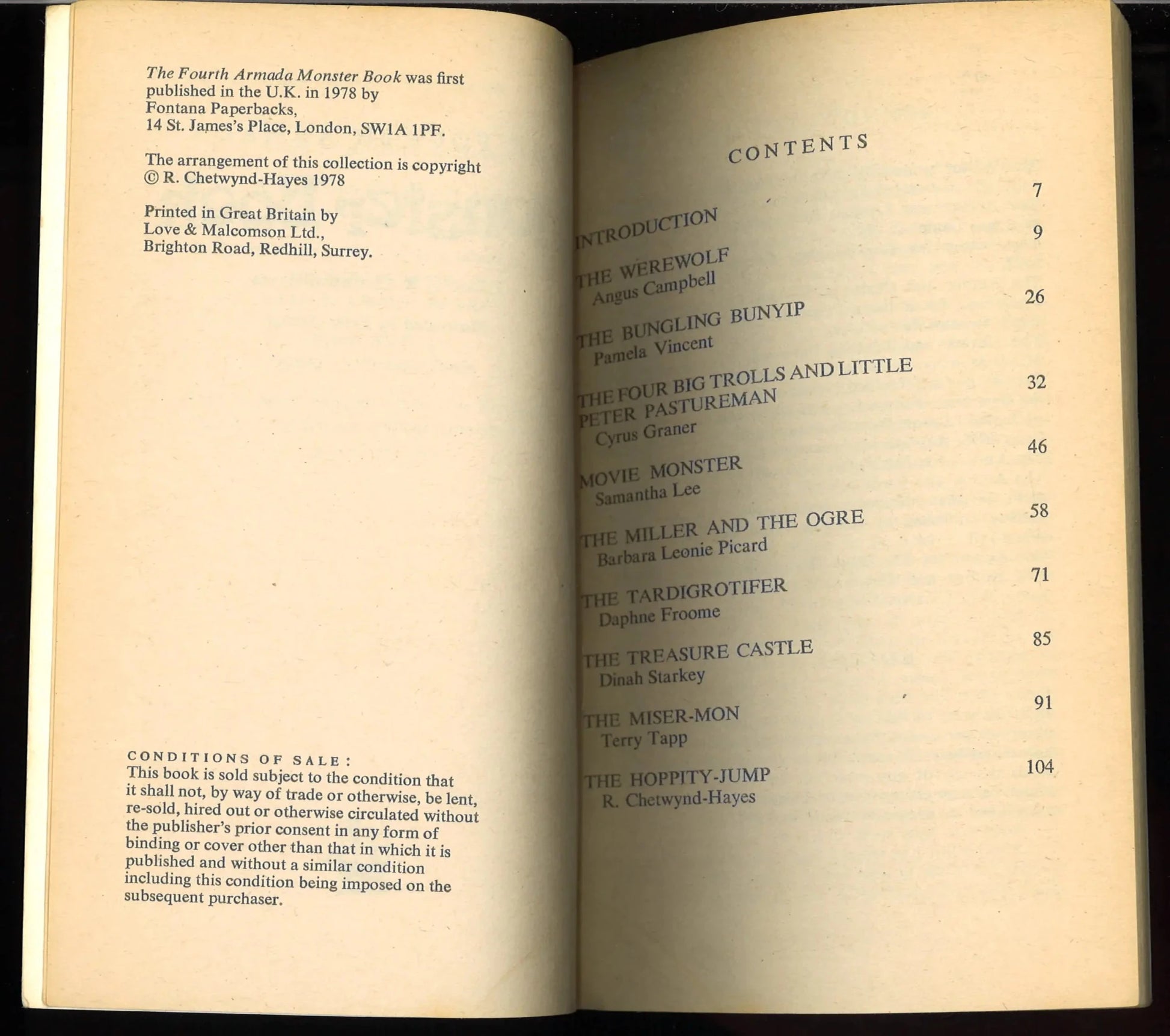4th Armada Monster Book - 1978 First UK Edition - The Bookstore