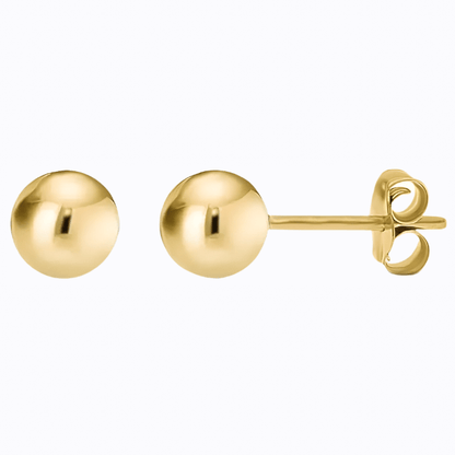 6MM 14K Yellow Gold Filled Round Ball Earrings - The Bookstore