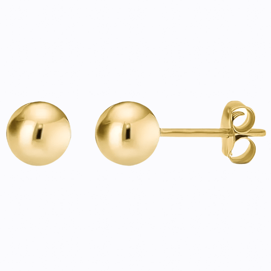 6MM 14K Yellow Gold Filled Round Ball Earrings - The Bookstore