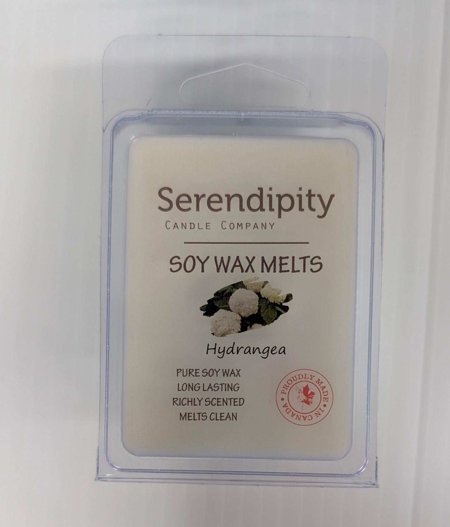 Serendipity Candle Company soy wax melts packaging on a white background