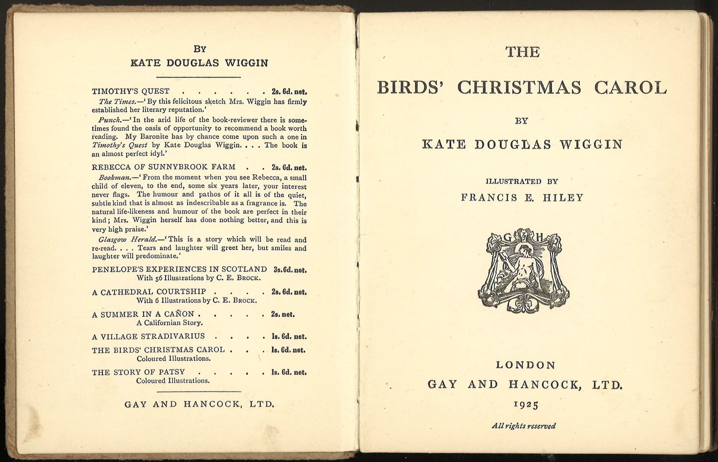 The Birds' Christmas Carol by Kate Douglas Wiggin