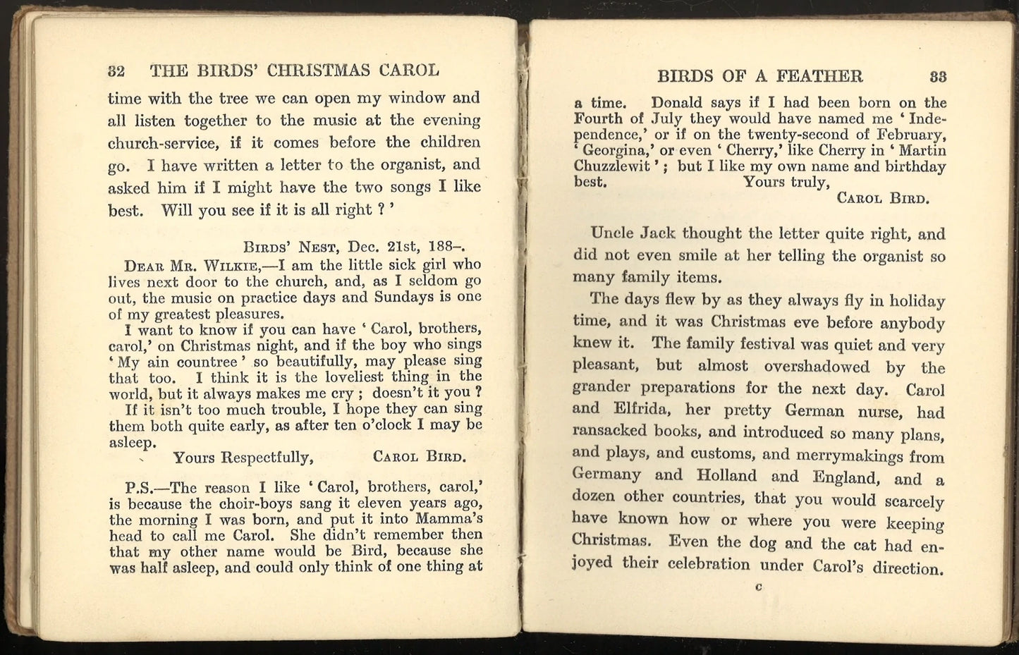 The Birds' Christmas Carol by Kate Douglas Wiggin