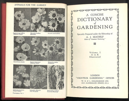 A Concise Dictionary of Gardening (Volumes 1 and 2) (Signed) - The Bookstore