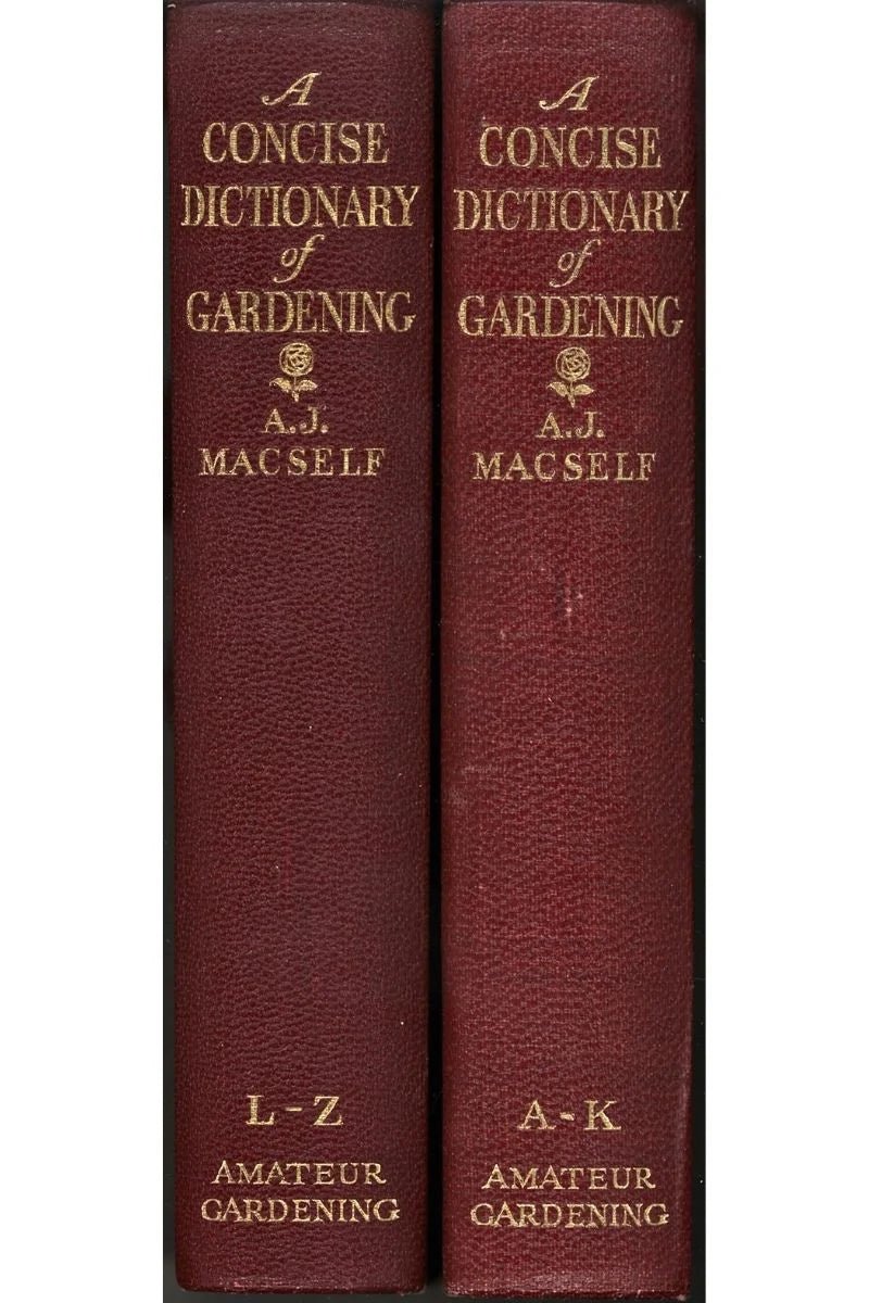 A Concise Dictionary of Gardening (Volumes 1 and 2) (Signed) - The Bookstore