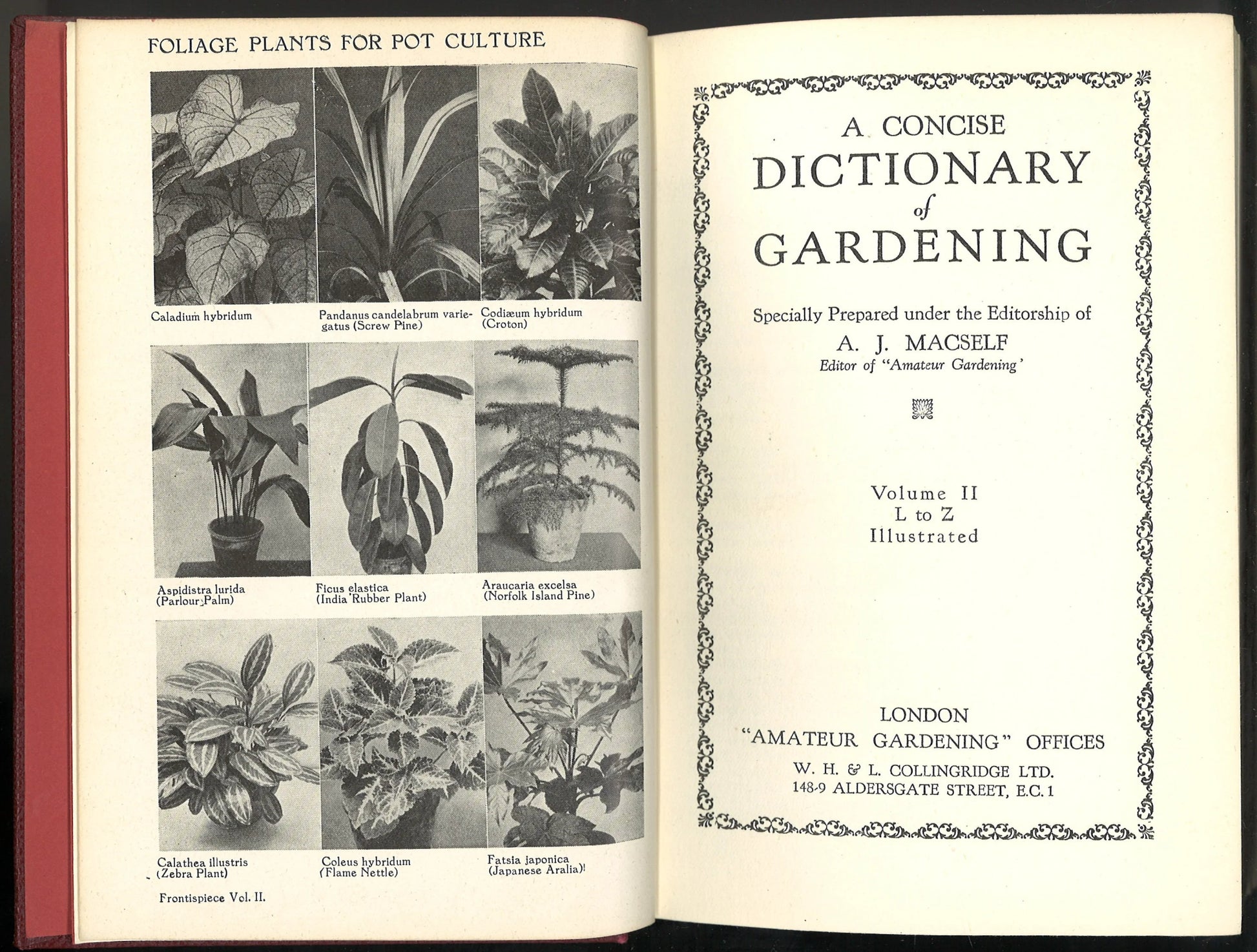 A Concise Dictionary of Gardening (Volumes 1 and 2) (Signed) - The Bookstore