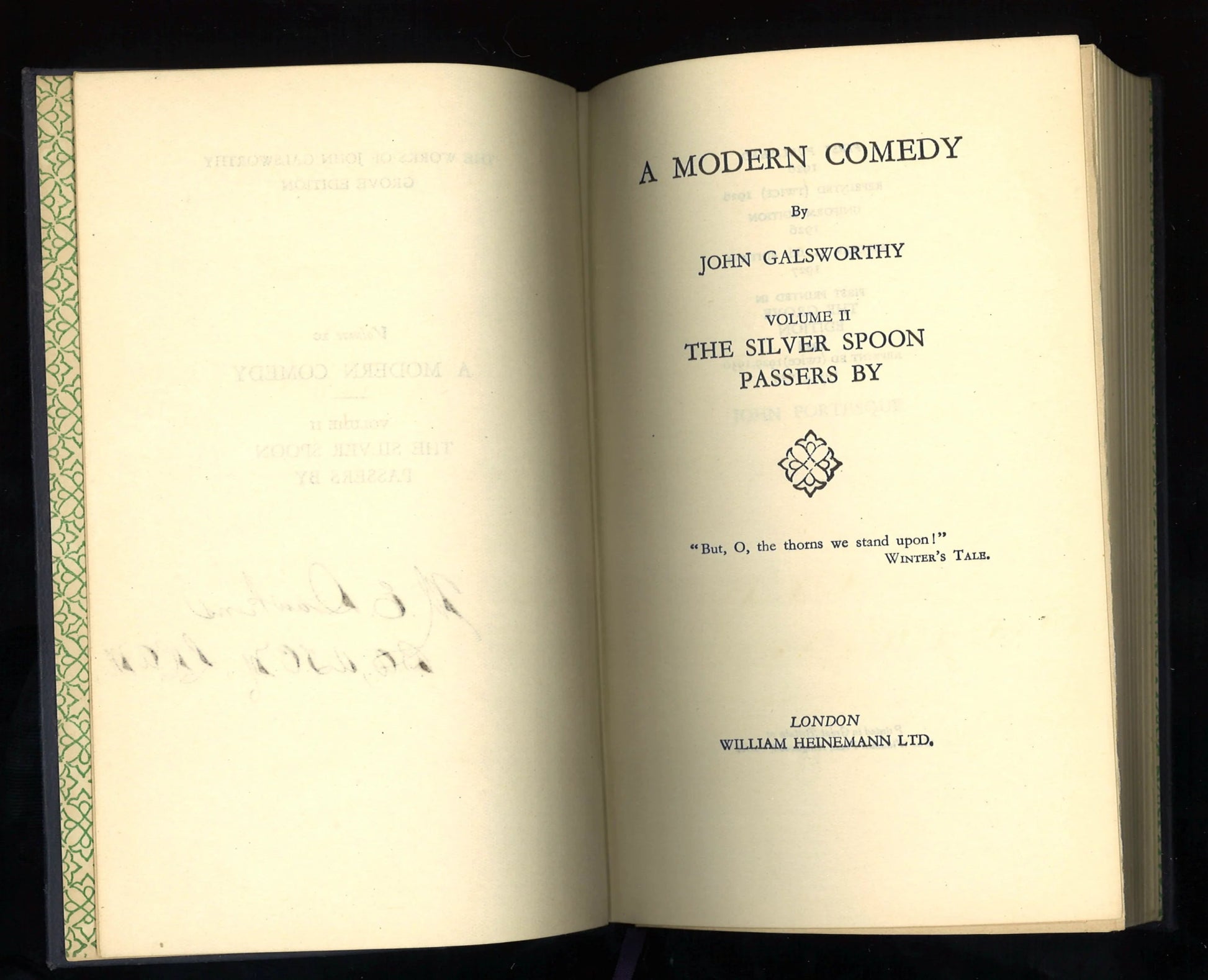 A Modern Comedy Volume II: The Silver Spoon, Passers By - The Bookstore