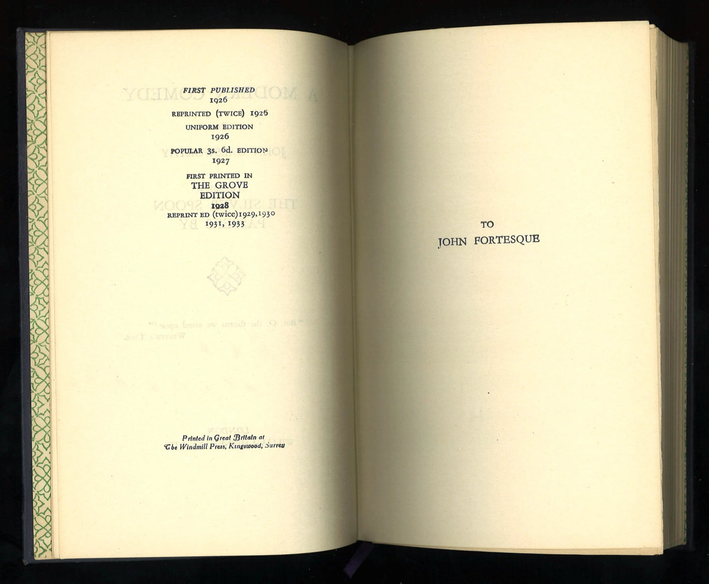 A Modern Comedy Volume II: The Silver Spoon, Passers By - The Bookstore