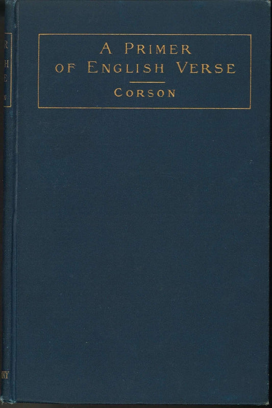 A Primer of English Verser by Hiram Corson - The Bookstore