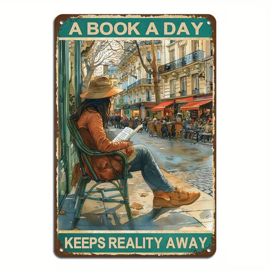 A Book A Day Metal Sign