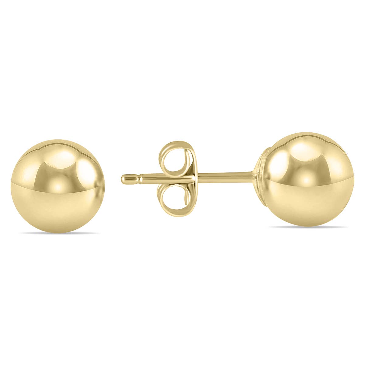 6MM 14K Yellow Gold Filled Round Ball Earrings