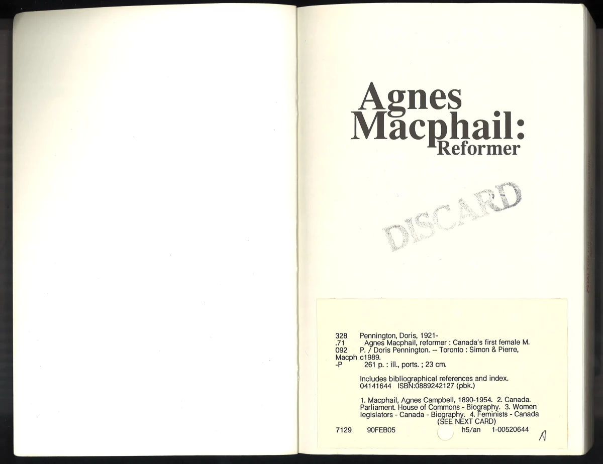 Agnes Macphail: Reformer - The Bookstore