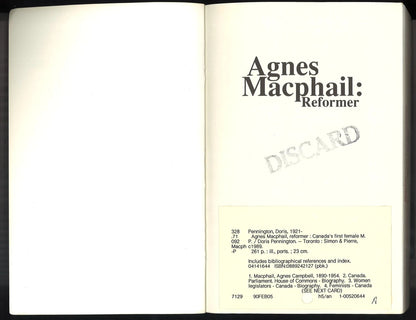 Agnes Macphail: Reformer - The Bookstore