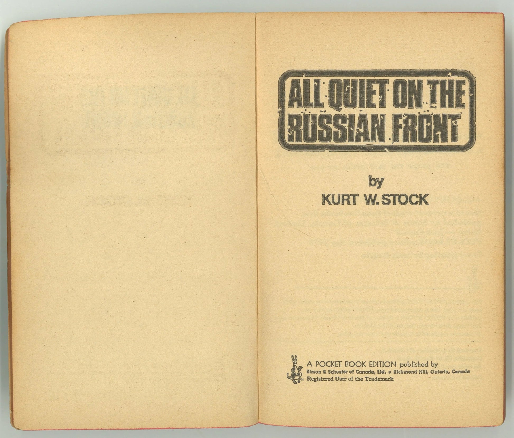 All Quiet On The Russian Front - The Bookstore