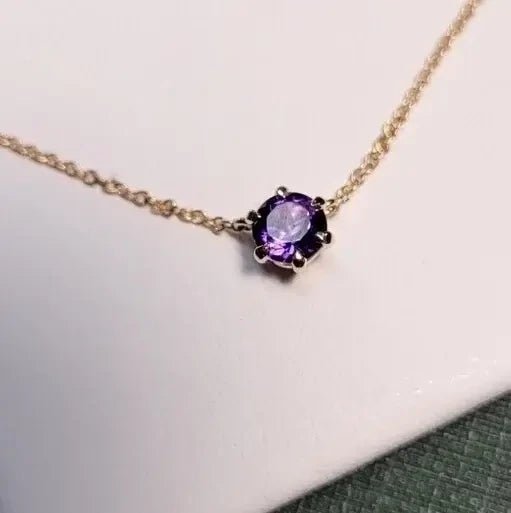 Amethyst and Gold Necklace - The Bookstore