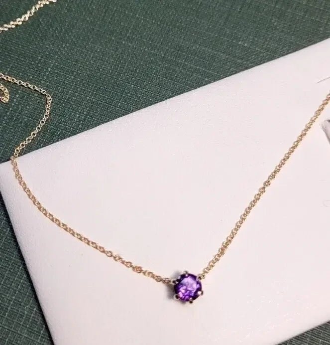 Amethyst and Gold Necklace - The Bookstore