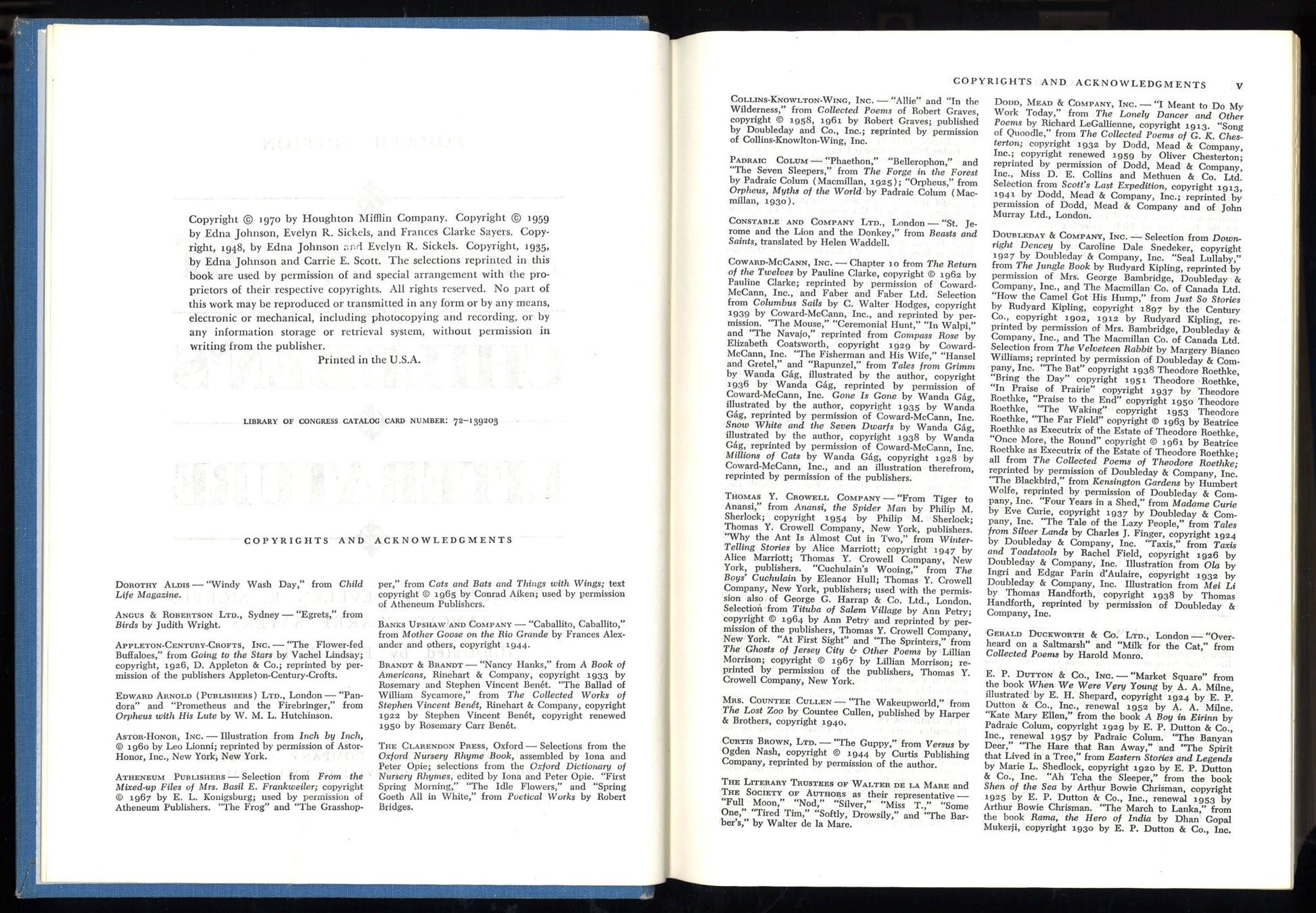 Anthology of Children's Literature 4th Edition (1970) - The Bookstore