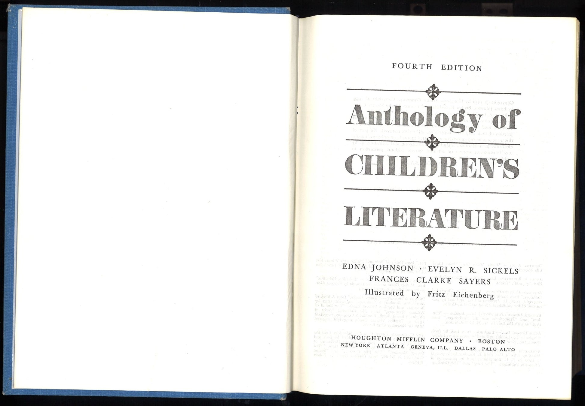 Anthology of Children's Literature 4th Edition (1970) - The Bookstore