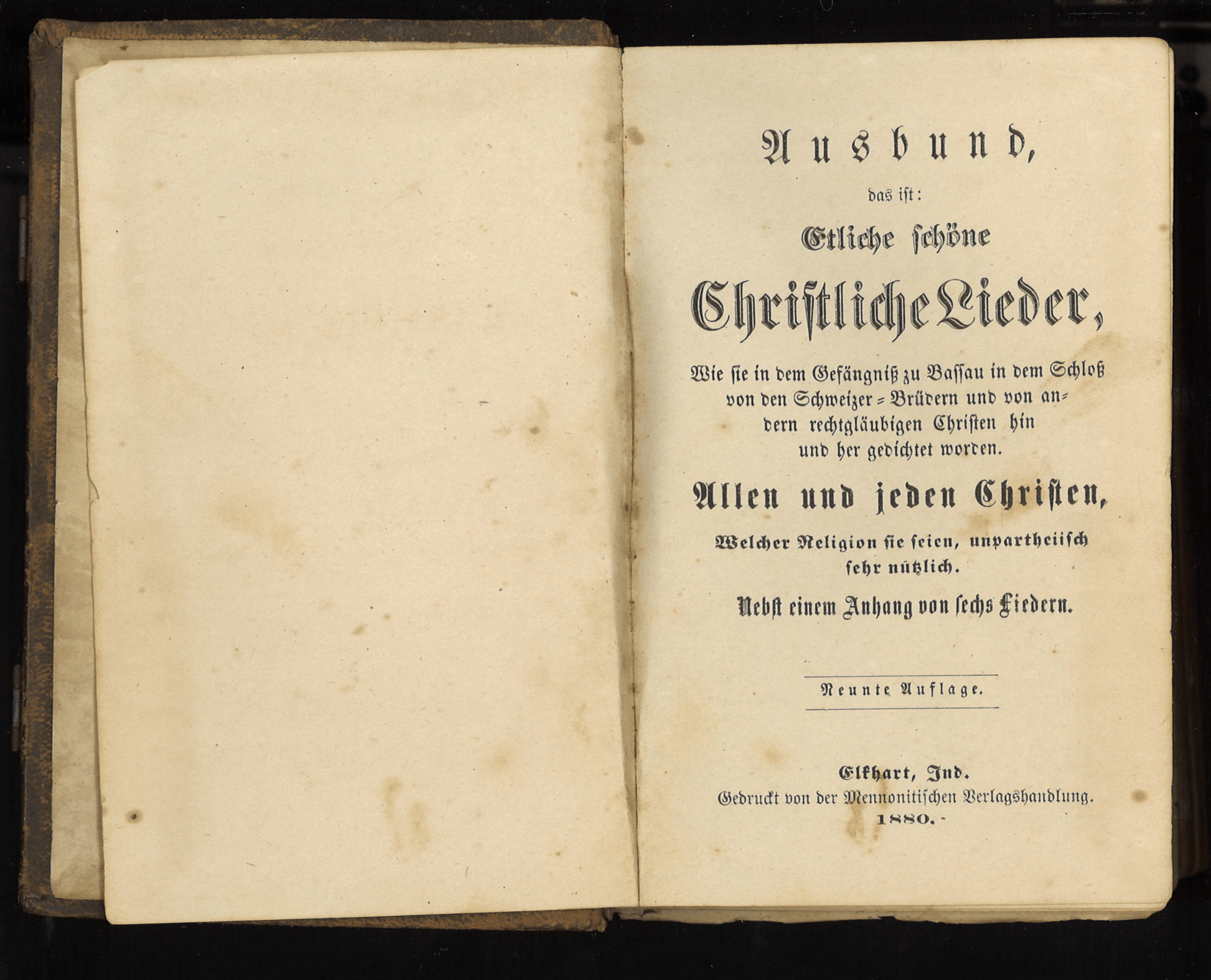 Ausbund - 9th Elkhart Edition (1880) - The Bookstore