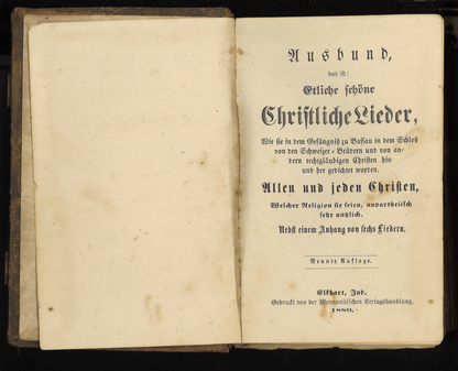 Ausbund - 9th Elkhart Edition (1880) - The Bookstore