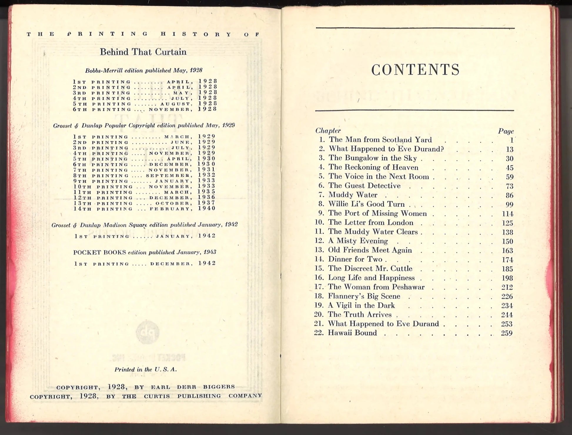 Behind That Curtain (A Charlie Chan Mystery) Pocket Book 191 - 1943 - The Bookstore