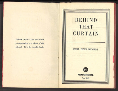Behind That Curtain (A Charlie Chan Mystery) Pocket Book 191 - 1943 - The Bookstore
