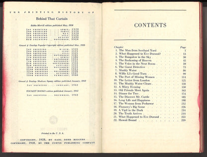 Behind That Curtain (A Charlie Chan Mystery) Pocket Book #191 - 1943