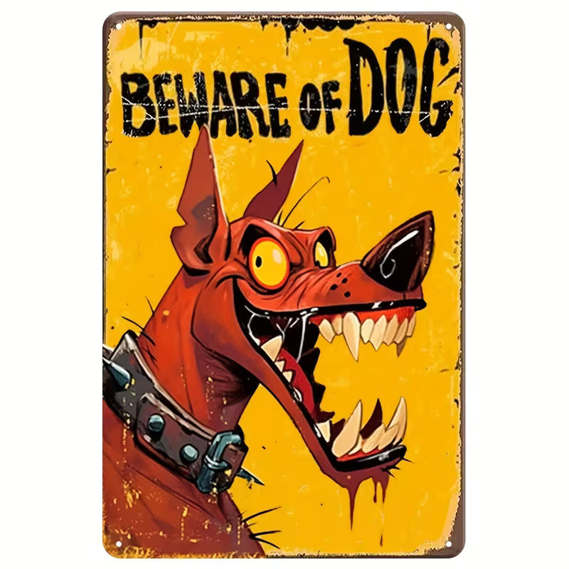 Beware of Dog Metal Sign