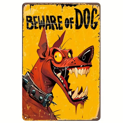 Beware of Dog Metal Sign