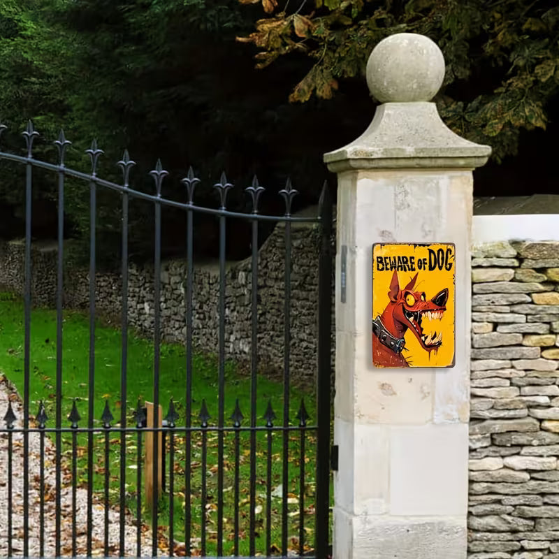 Beware of Dog Metal Sign
