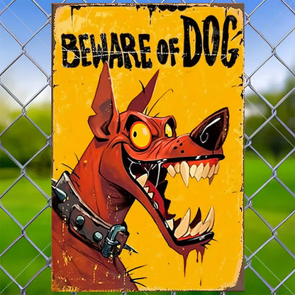 Beware of Dog Metal Sign