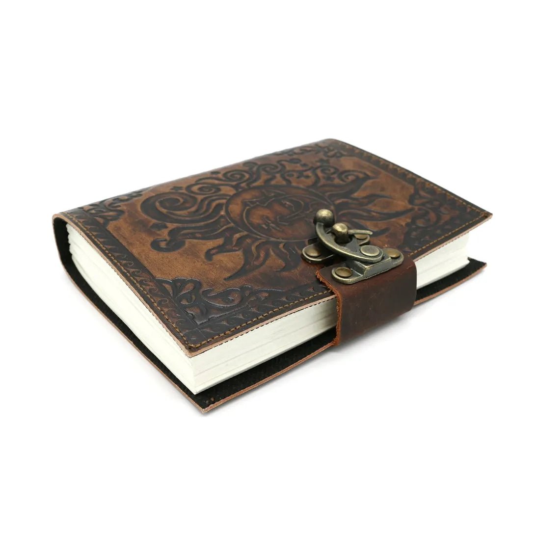 Celestial Embossed Leather Blank Journal Spell Book - The Bookstore