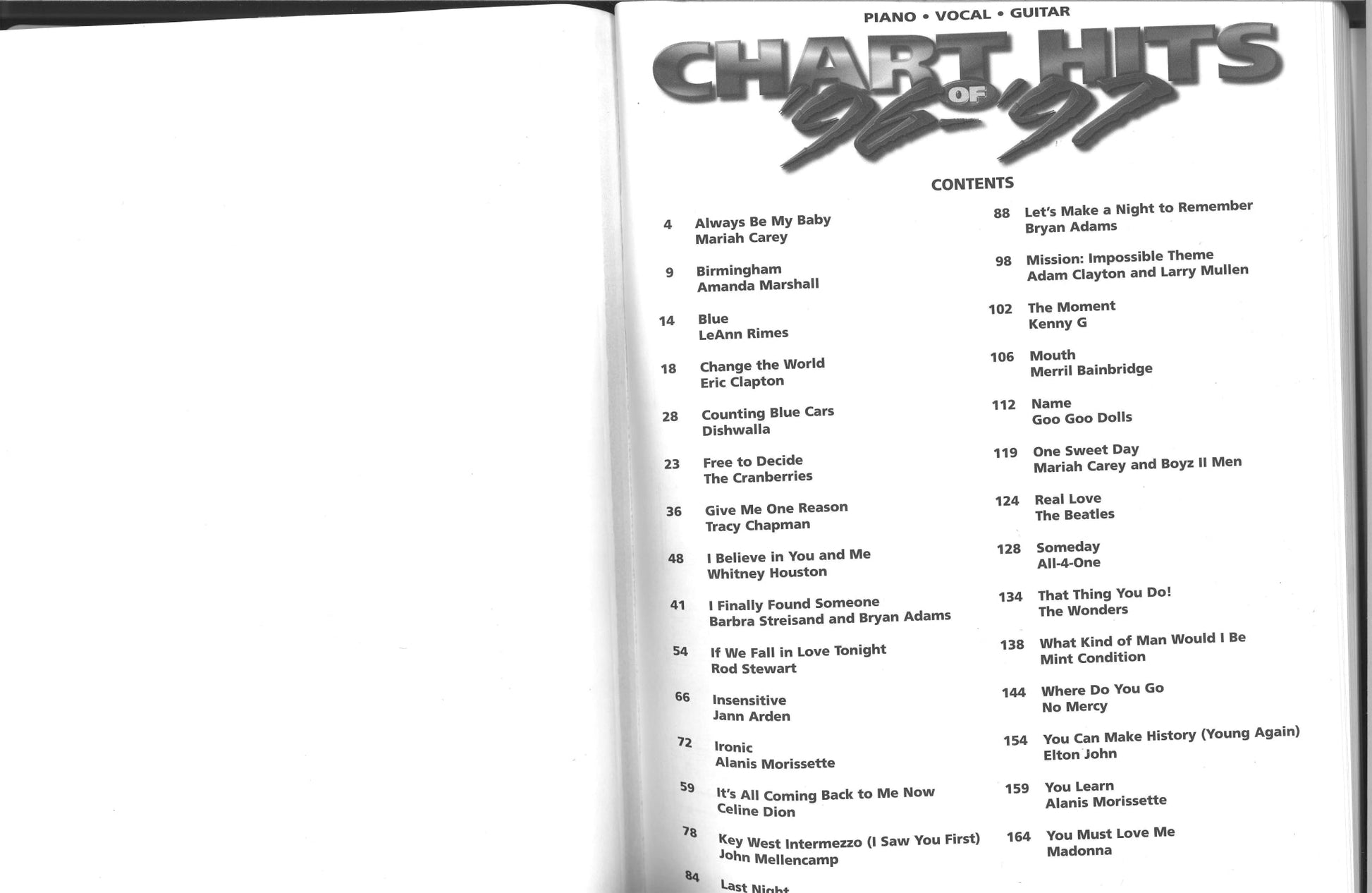 Chart Hits of '96-'97 Hal Leonard Publishing