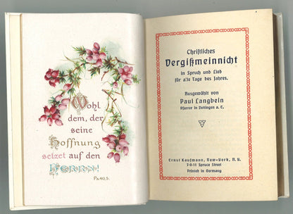 Christliches Vergißmeinnicht (Christian Forget-Me-Not) Paul Langbein